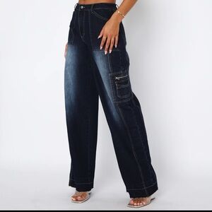 White Fox Straight Leg Denim Cargo